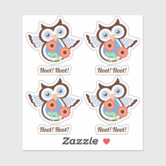 Sticker Hoot Hoot ! Ensemble de quatre adorables chouettes