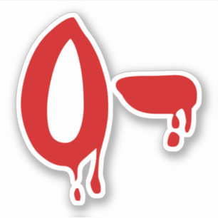 Sticker Hôpital négatif de #Horror d'o de groupe sanguin
