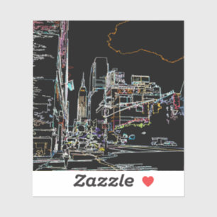 Sticker Horizon coloré à Manhattan