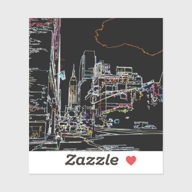 Sticker Horizon coloré à Manhattan (Feuille)