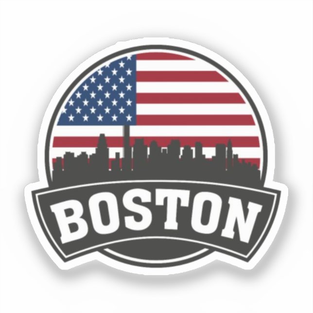 Sticker Horizon de la ville de Boston, horizon de Boston m (Recto)