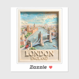 Sticker Horizon texturé vintage de Londres Angleterre Art 