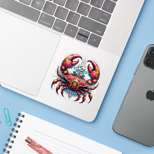Sticker Horoscope signe astrologique du cancer le crabe