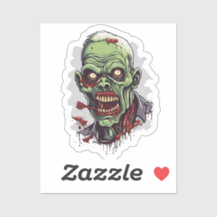 Sticker Horreur de tête Zombie effrayant