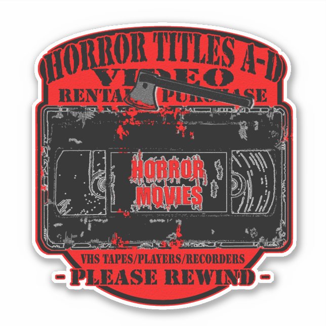 Sticker Horror Movies V.H.S Horror Titres A-D R (Devant)