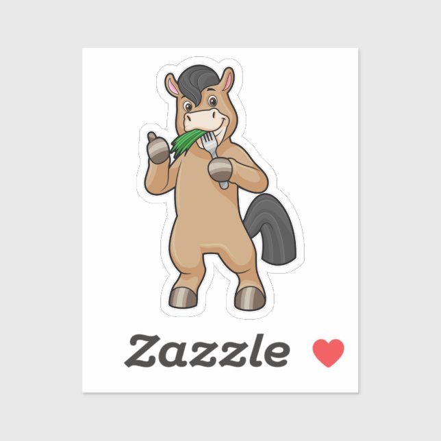 Sticker Horse at Eating Vegan (Feuille)