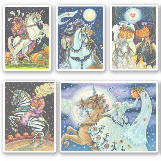 STICKER HORSEMAN HORSEWOMAN HALLOWEEN SANS TÊTE (Devant)