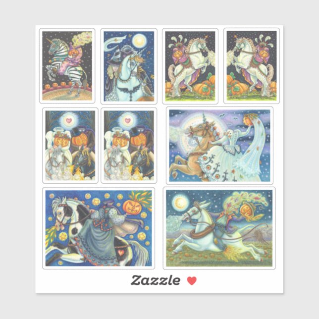 STICKER HORSEMAN HORSEWOMAN HALLOWEEN SANS TÊTE (Feuille)