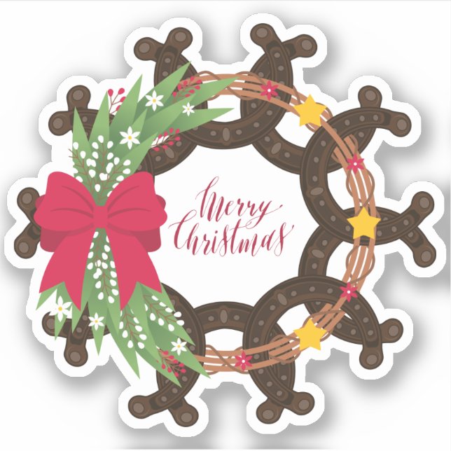 Sticker Horseshoe Christmas Wreath (Devant)