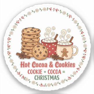 Sticker Hot Cocoa & Cookies Christmas