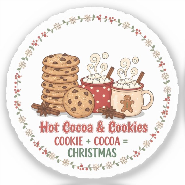 Sticker Hot Cocoa & Cookies Christmas (Recto)