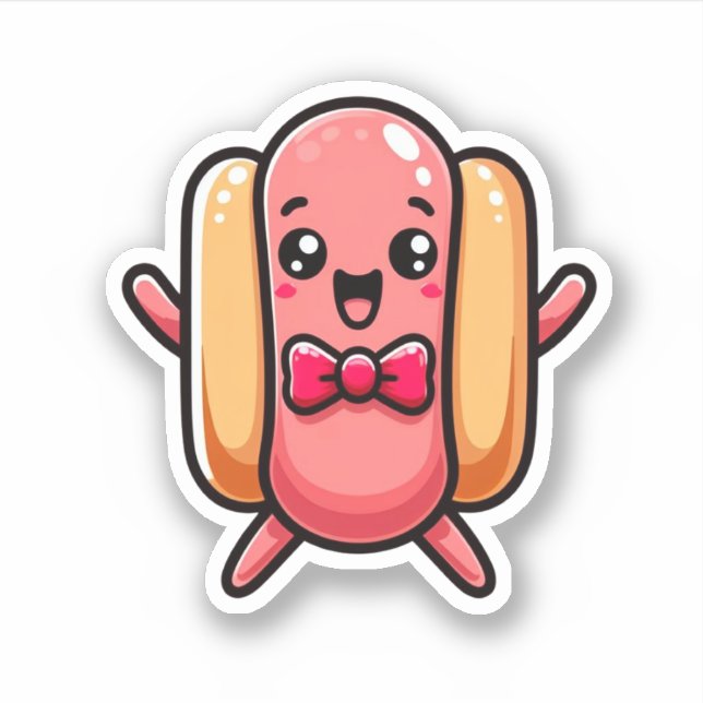 Sticker Hot-dog amusant et jouant (Devant)