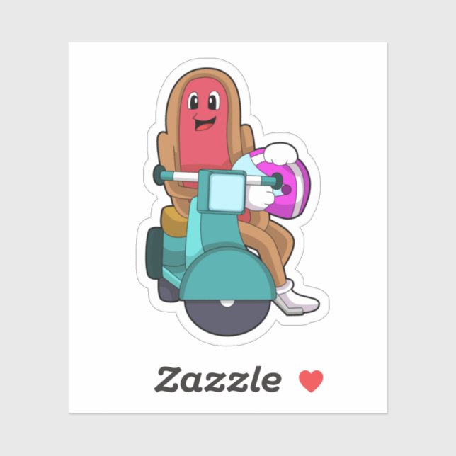 Sticker Hotdog en vélo avec Scooter.PNG (Feuille)