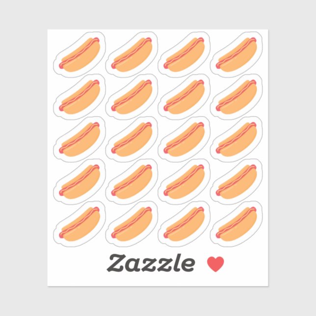 Sticker Hotdog Lunch Repas Restauration rapide Menu Jour d (Feuille)