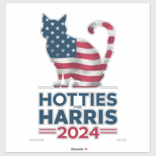Sticker Hotties Pour Harris 2024 Femmes aux chats Kamala H