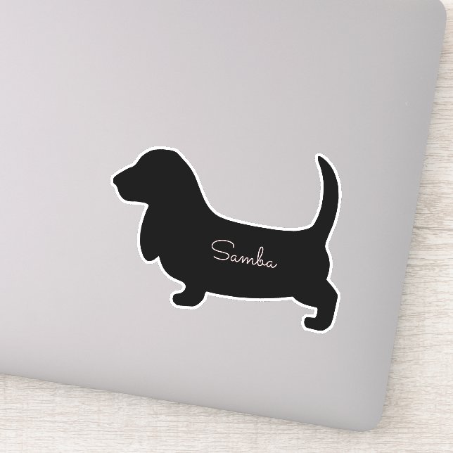 Sticker Hound Basset personnalisé (Détail)