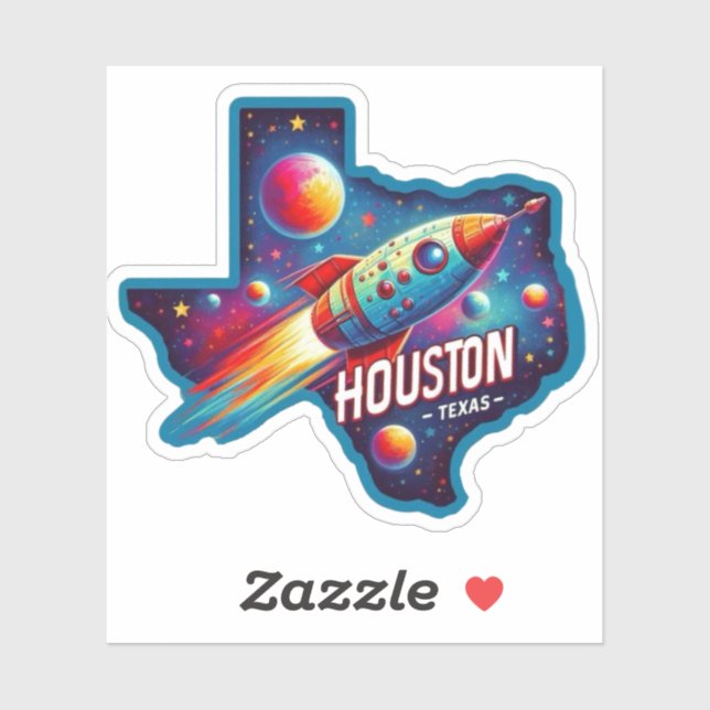 Sticker Houston, Texas États-Unis - NASA (Feuille)