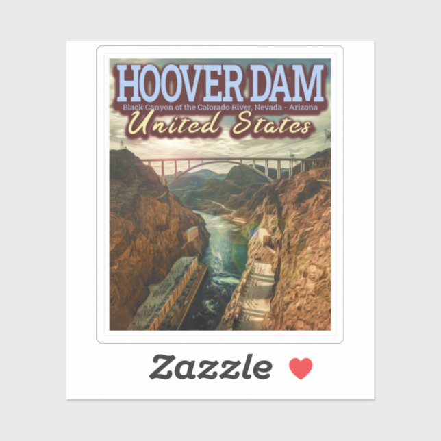 STICKER HOVER DAM - COLORADO RIVER - NEVADA - ARIZONA USA (Feuille)