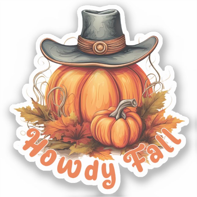 Sticker Howdy Fall - Vibes d'automne rustiques (Recto)