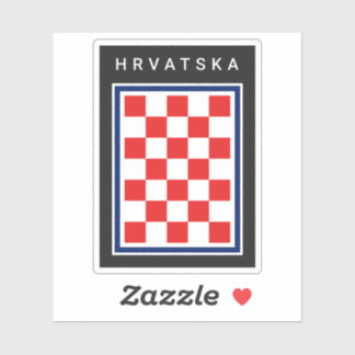 Sticker Hrvatska Checker Blue Border