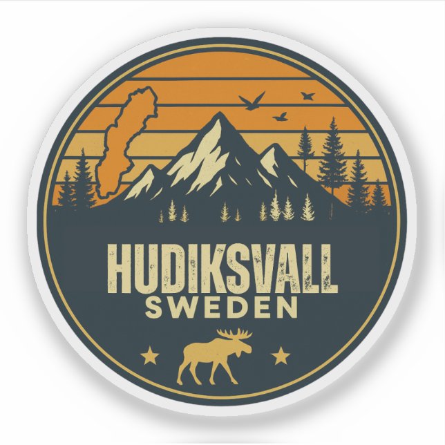 Sticker Hudiksvall, Suède Sverige (Devant)