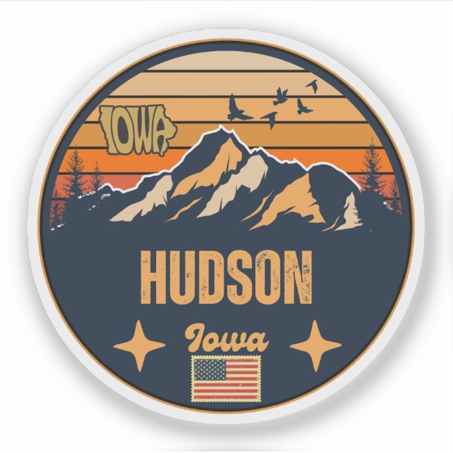 Sticker Hudson, Iowa Ia, États-Unis (Devant)