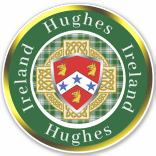 Sticker Hughes Shield & Croix celtique Personnalisé