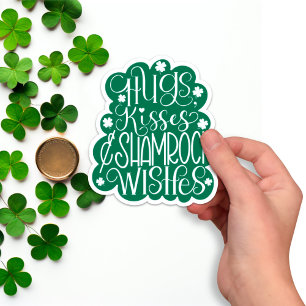 Sticker Hugs, baisers et souhaits des Shamrocks Saint-Patr