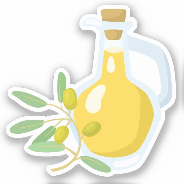 Sticker Huile d'olive esthétique et Vin d'olive (Recto)