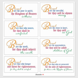 Sticker Huit béatitudes - Matthieu 5:1-12