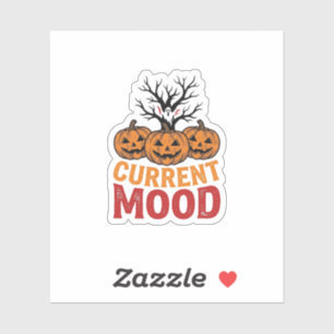 Sticker Humeur actuelle Halloween Citrouille Vintage Shirt