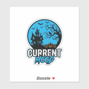 Sticker Humeur actuelle Halloween Gravure Vintage Vecteur_