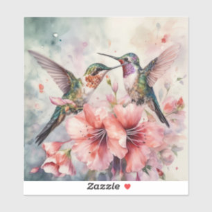 Sticker Humming Birds with Flowers