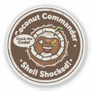 Sticker Humour de jeu tropical "Cassez le code !" Coco
