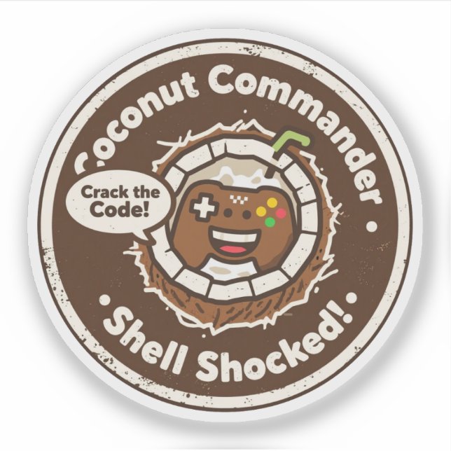 Sticker Humour de jeu tropical "Cassez le code !" Coco (Devant)