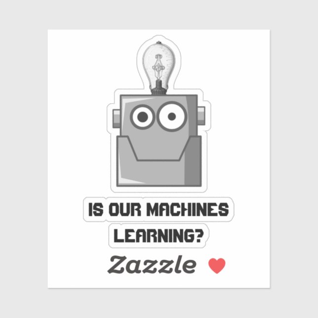 Sticker Humour de la technologie d'apprentissage automatiq (Feuille)