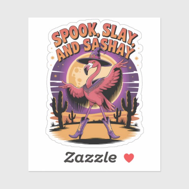 Sticker Humour Flamant rose d'Halloween (Feuille)