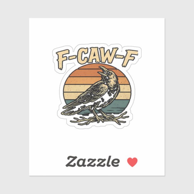 Sticker Humour Style Gothique F Croassement F Drôle Corbea (Feuille)