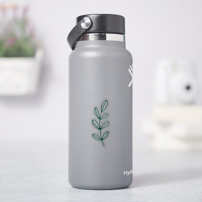 Sticker Hunter Green Botanical Custom Cut transparent (HydroFlask)