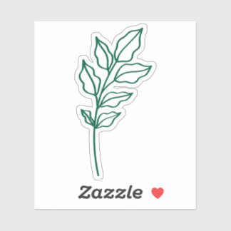 Sticker Hunter Green Leaf Glossy White Vinyl