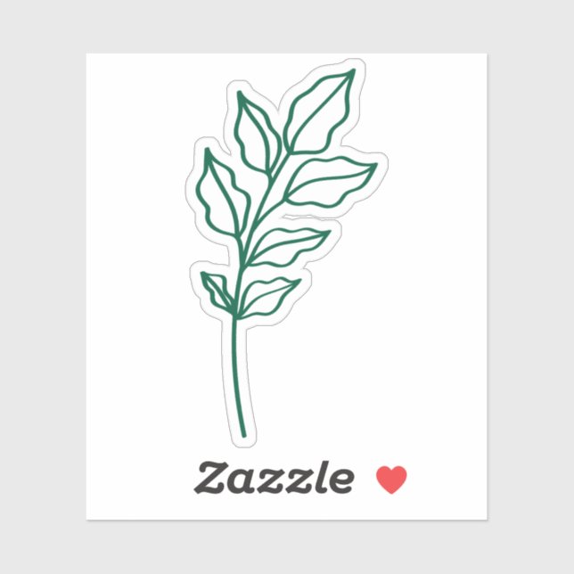 Sticker Hunter Green Leaf Glossy White Vinyl (Feuille)