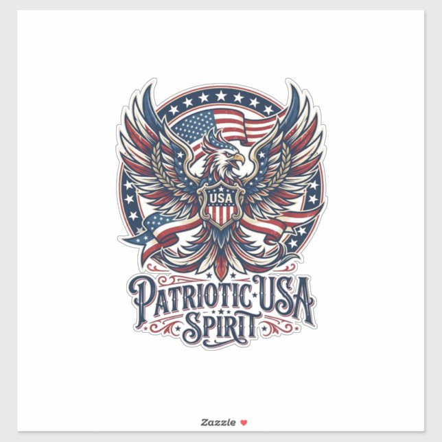 Sticker Hybride de phénix patriotique Hybride d'animal pat (Feuille)