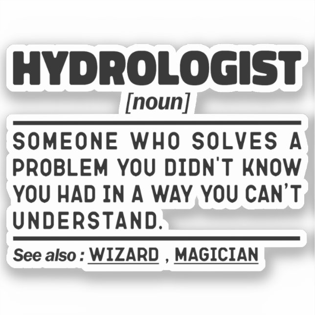 Sticker Hydrologue Nom Amoureux de la Science Étudiant Rem (Recto)