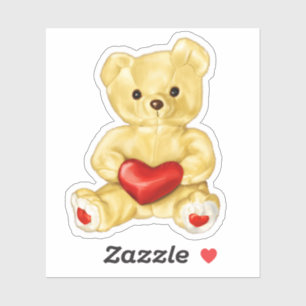 Sticker Hypnotiser l'ours de nounours jaune mignon avec le
