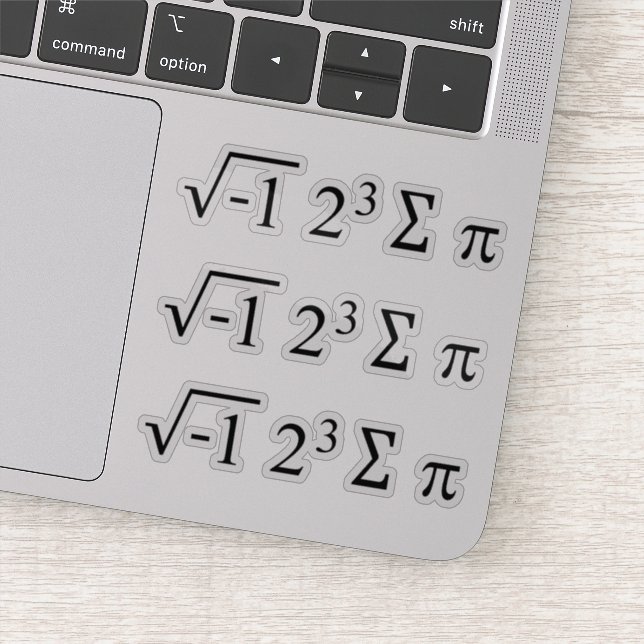 Sticker i 8 sum pi - Je mange une tarte - Forme de mathéma (Détail)