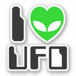 Sticker I Alien Heart UFO