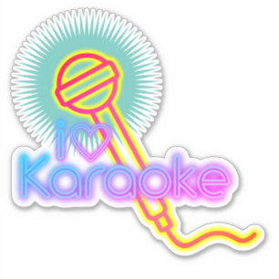 Sticker i coeur karaoké chanter microphone musique