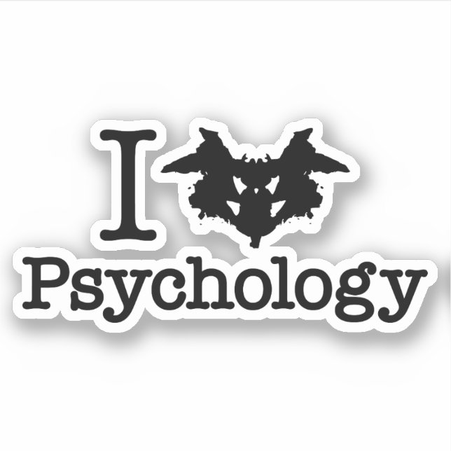Sticker I Coeur (Rorschach Inkblot) Psychologie (Devant)