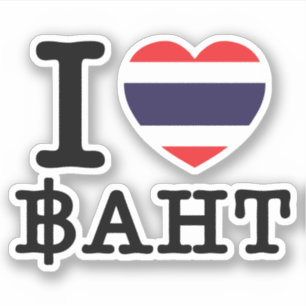 Sticker I Heart (Amour) Baht