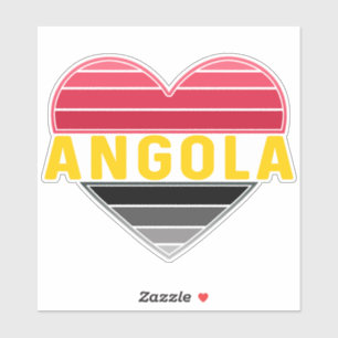 Sticker I Heart Angola, couleurs du drapeau angolais